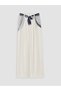 Alita City Lcw Modest Ecru Women's Pleated Fabric Trousers with Shawl Detail - 5