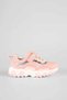 Girl's Powder Sports Shoes with Velcro Flexible Laces and Thick Sole Casual Sneaker - 2