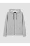 Xside Gray Hooded Men's Zippered Sweatshirt - 5