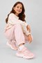 Girl's Powder Sports Shoes with Velcro Flexible Laces and Thick Sole Casual Sneaker