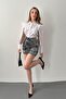 Silver Sequined Short Skirt - 2