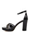 Black Thin Strap Elegant Heeled Sandals Special Occasion Evening Dress Shoes