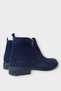 Nubuck Genuine Leather Double Zipper Men's Boots Dark Blue - 5