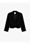 Regular Fit Wide Collar Long Sleeve Buttoned Blazer Jacket - 5