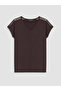 Lcw Dream Brown V-Neck Tulle Detailed Women's Pajama Set - 5