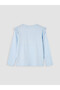 Alita City Lcw Kids Blue Combed Cotton Printed Standard & Regular Long Sleeve Girl's T-Shirt with a Difference - 4