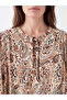 Lcw Grace Beige Tie Collar Patterned Blouse - 3