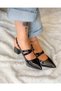 VERONICA BLACK Patent Leather 2 BUCKLE SHORT HEEL SANDALS - 2