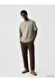 Xside Brown Loose Fit Linen Look Men's Trousers