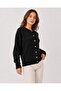 Crew Neck Gold Button Detailed Basic Knitwear Cardigan - 4