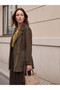 Lcw Grace Khaki Double-Breasted Collar Women's Cashmere Trench Coat