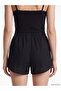 Lcw Dream Black Women's Embroidered Beach Shorts with Elastic Waist - 4