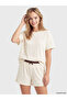Lcw Dream Ecru Polka Dot Women's Shorts Pajama Set - 2