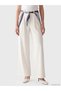 Alita City Lcw Modest Ecru Women's Pleated Fabric Trousers with Shawl Detail - 2