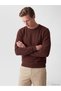 Southblue Brown Crew Neck Men's Knitwear Sweatshirt