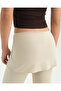 Women's Cream Ecovero ™   Viscose Wide Leg Regular Waist Mini Skirted Trousers - 4