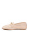 Women's Beige Patent Leather Loafer Flat Sole Comfortable Classic Casual Shoes - 4