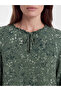 Lcw Grace Green Tie Neck Patterned Blouse - 3