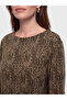 Lcw Grace Brown Crew Neck Patterned A-Line Dress - 3