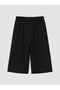 Lcwaikiki Curve Black Plus Size Women's Capri with Elastic Waist - 5