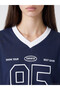 Two Mt Shop Quality Xside Navy Blue Combed Cotton Printed Oversize Short Sleeve Women's T-Shirt - 3