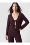 Two Mt Shop Quality Lcw Everyday Women's Plum Raschel Plain V-Neck Long Sleeve Blouse