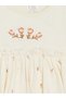 Lcw Baby Ecru Crew Neck Embroidered Baby Girl Dress - 3