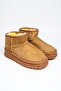 Women's Tan Suede Thick Flat Platform Sole Fur Lined Winter Boots