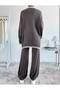 Women's Knitwear Set with Contrast Stitching Detail, Sweater and Pants - 5
