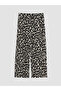 Lcw Everyday Black Elastic Waist Patterned Women's Capri - 5