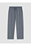 Anthracite Regular Fit Plaid Men's Pajama Bottoms - 5