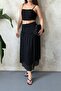 Black Lace Blouse and Ruffled Skirt Set - 4