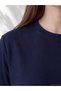 Two Mt Shop Quality Lcw Curve Navy Blue Diver Fabric Plain Narrow & Slim Short Sleeve Women's T-Shirt - 2
