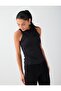 Black Crew Neck Straight Cut Sleeveless Basic Undershirt