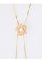Gold Color Pearl Detailed Flower Figured Swinging Necklace