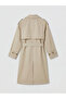 Xside Beige Jacket Collar Belted Women's Trench Coat - 8