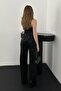 Black Sequin Detailed Elastic Waist Pants - 4