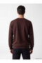 Lcwaikiki Classic Plum Crew Neck Embossed Printed Men's Sweatshirt - 3