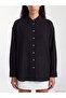 Two Mt Shop Quality Xside Black Oversize Muslin Women's Shirt - 3
