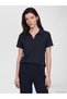 Lcw Comfort Navy Blue Polo Neck Soft Touch Women's T-Shirt