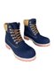 Genuine Leather Nubuck Men's Boots DARK BLUE - 6