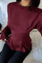 Women's Pilet Waist Fitted Peplum Detailed Long Sleeve Blouse - 3