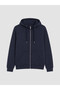 Lcwaikiki Classic Navy Blue Hooded Men's Zippered Sweatshirt - 4