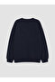 Two Mt Shop Quality Lcw Kids Navy Blue Oval Collar Printed Boys' Sweatshirt - 3