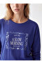 Lcw Dream Navy Blue Crew Neck Printed Women's Pajama Set - 3