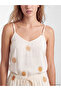 Lcw Dream Ecru V-Neck Rope Strap Women's Shorts Pajama Set - 3