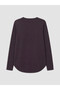 Two Mt Shop Quality Lcw Everyday Plum Combed Cotton Plain Standard & Regular Long Sleeve Women's T-Shirt - 6
