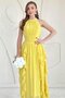 Yellow Halter Neck Lined Dress - 3
