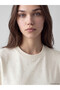 Two Mt Shop Quality Lcw Modest Beige Interlock Plain Loose & Baggy Short Sleeve Women's T-Shirt - 3