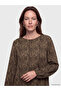 Lcw Grace Brown Crew Neck Patterned A-Line Dress - 2